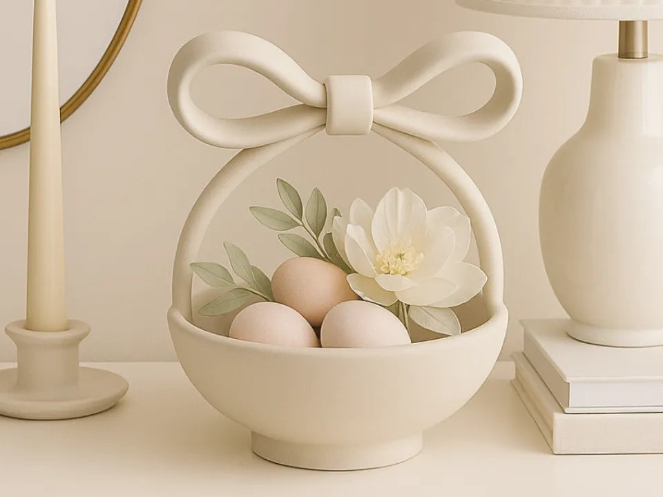 Coquette Bow Decorative Basket