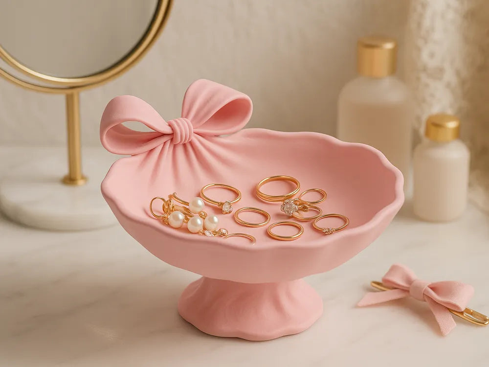 Coquette Bow Pedestal Jewelry Bowl