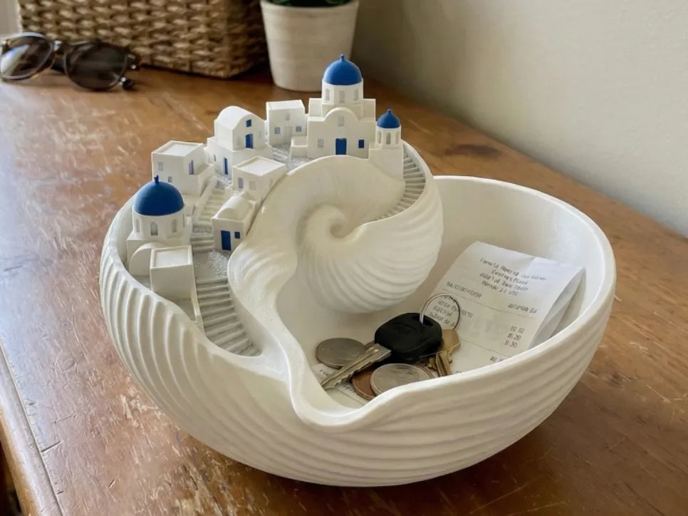 Santorini Dream Jewelry Trinket Tray 🐚💙