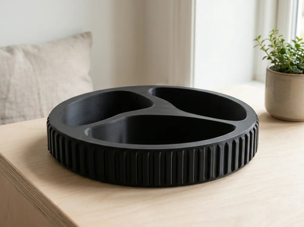 Modern Ribbed Organizer Tray 🖤✨