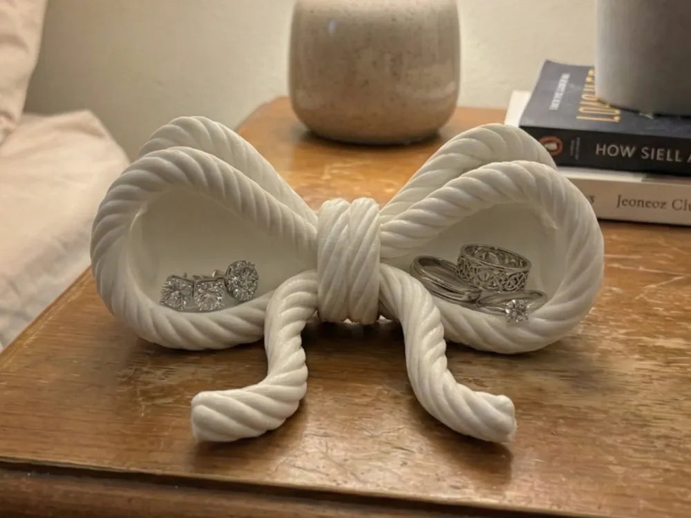 Elegant Rope Bow Jewelry Organizer 🎀🤍