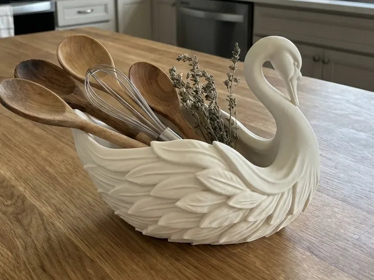 Elegant Swan Utensil Holder